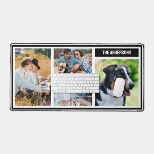 Einfache benutzerdefinierte Familie Foto Collage T Schreibtischunterlage
