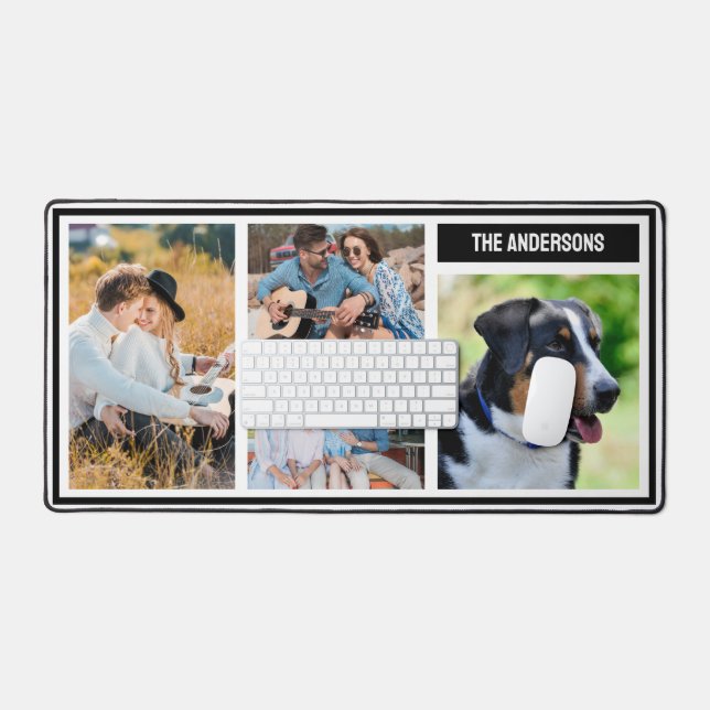 Einfache benutzerdefinierte Familie Foto Collage T Schreibtischunterlage (Tastatur & Maus)