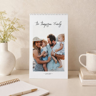 Einfache benutzerdefinierte Familienfotocollage mo Kalender