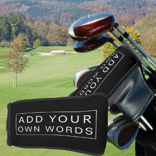 Einfache benutzerdefinierte Formulierung Schwarz-W Golf Headcover