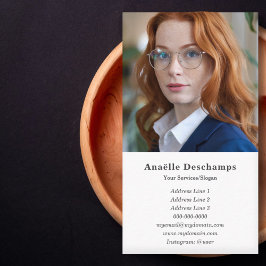 Einfache, benutzerdefinierte Foto-Vertikalkarte Visitenkarte