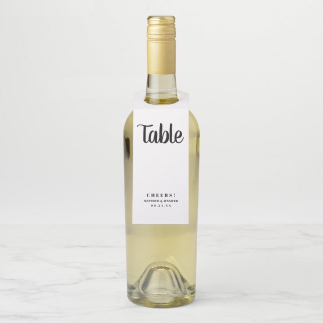 Einfache benutzerdefinierte Hochzeitsstift-Empfang Flaschenanhänger (Auf Flasche)