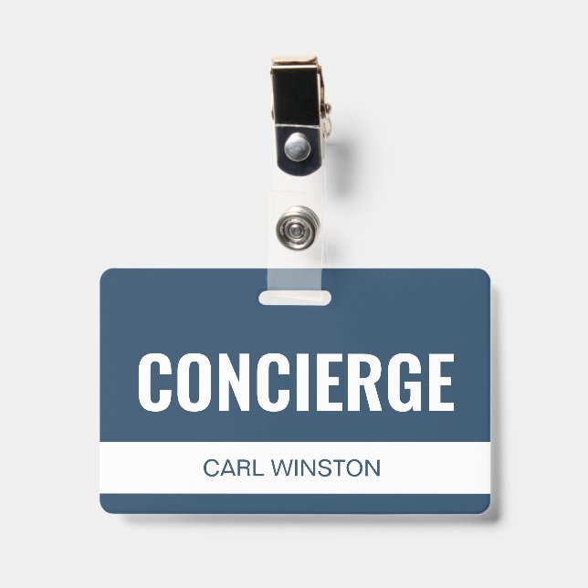 Einfache benutzerdefinierte Hotel-Concierge-Mitarb Ausweis (Vorderseite mit Clip)