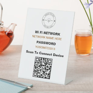 Einfache, benutzerdefinierte Logo QR-Code Wifi-Det Sockelschild