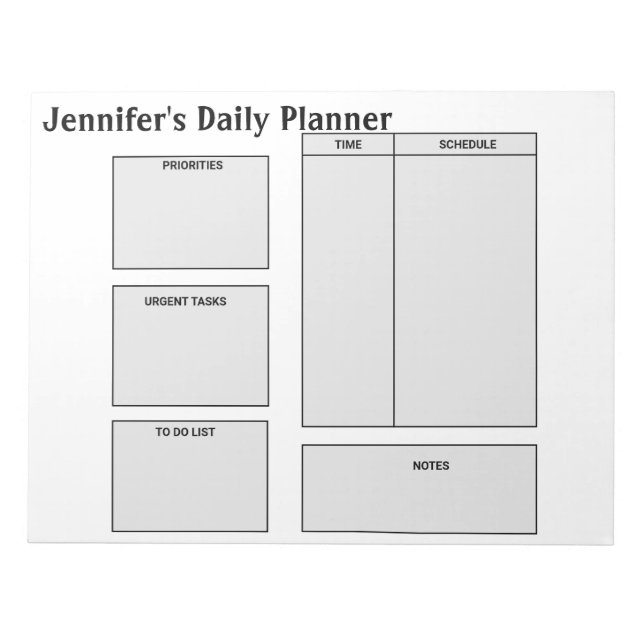 einfache, benutzerdefinierte Planerziele Notizblock (Vorderseite)