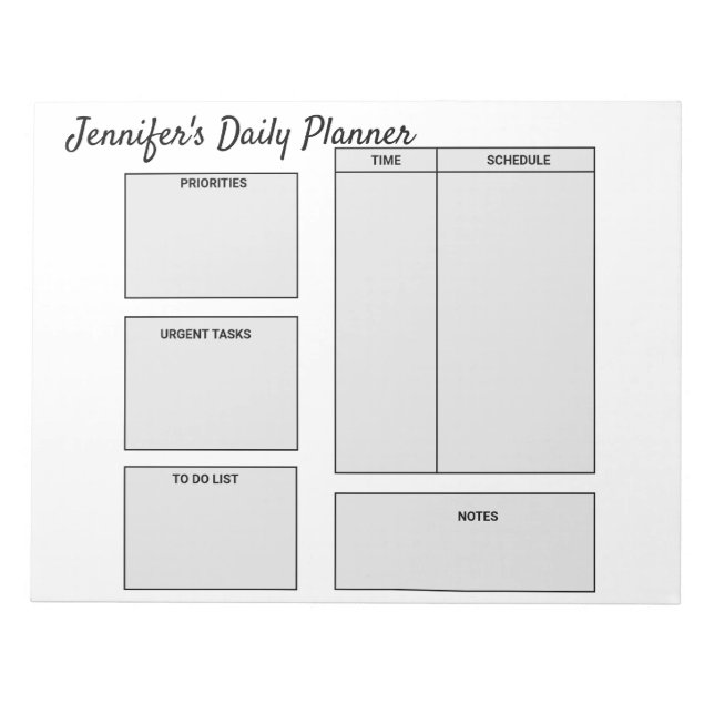 einfache, benutzerdefinierte Planerziele Notizblock (Vorderseite)