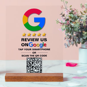 Einfache benutzerdefinierte QR-Code Google-Überprü Acrylschild