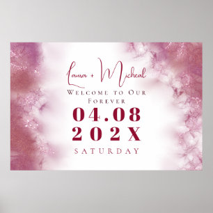 Einfache benutzerdefinierte Rose Gold-Marmor Wasse Poster