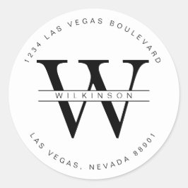 Einfache benutzerdefinierte Rücksendeadresse Runder Aufkleber