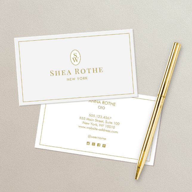 Einfache Beruflich-Light-Grau-Vintag-Monogramm (Von Creator hochgeladen)