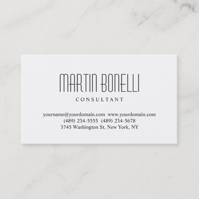 Einfache Berufliche Business Card Visitenkarte (Vorderseite)