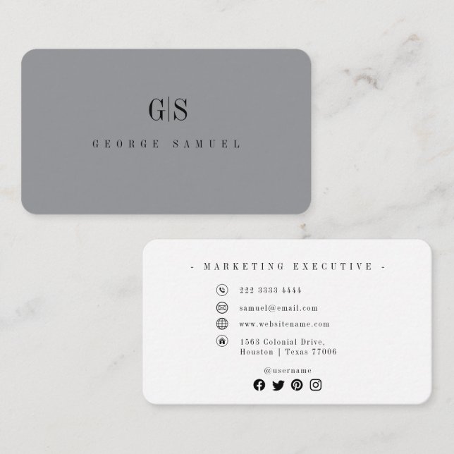 Einfache Berufliche Elegant-Stellenbezeichnung ein Visitenkarte (Vorne/Hinten)