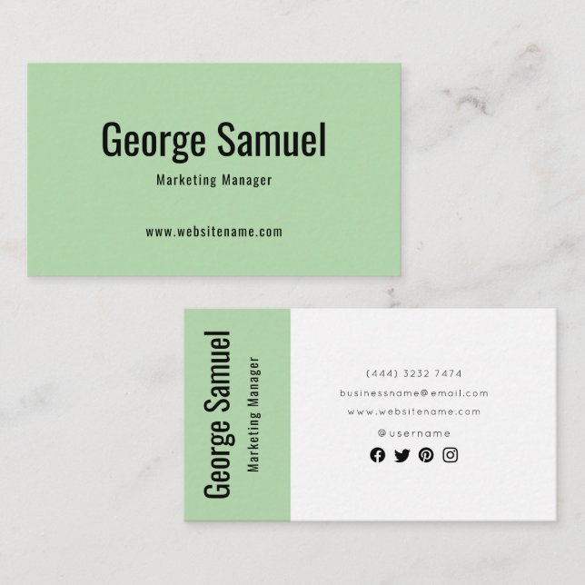 Einfache Berufliche Elegant-Stellenbezeichnung ein Visitenkarte (Vorne/Hinten)