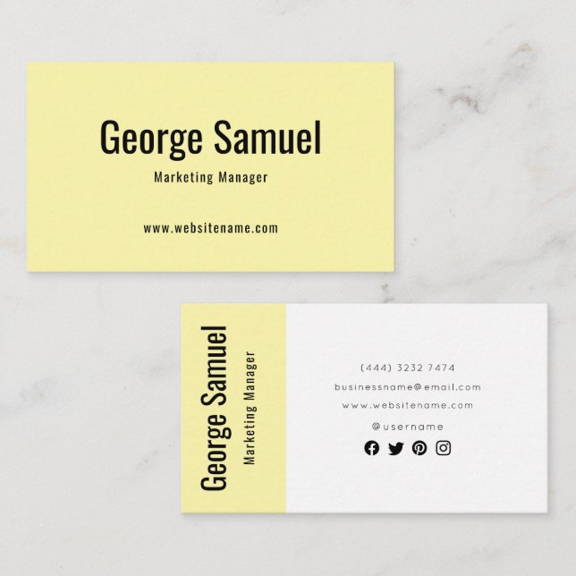 Einfache Berufliche Elegant-Stellenbezeichnung ein Visitenkarte (Vorne/Hinten)