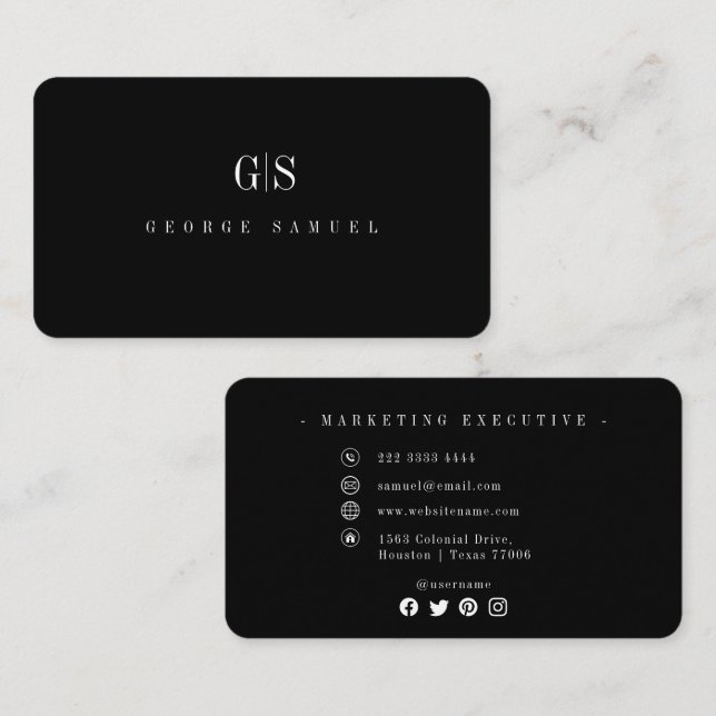 Einfache Berufliche Elegant-Stellenbezeichnung ein Visitenkarte (Vorne/Hinten)