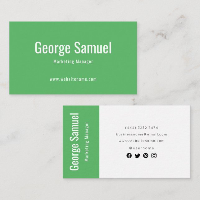 Einfache Berufliche Elegant-Stellenbezeichnung ein Visitenkarte (Vorne/Hinten)