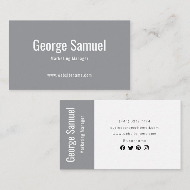 Einfache Berufliche Elegant-Stellenbezeichnung ein Visitenkarte (Vorne/Hinten)