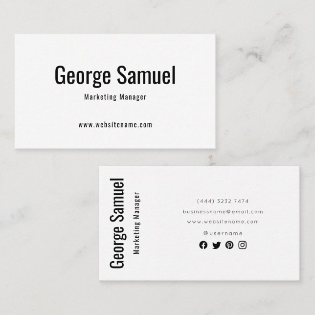 Einfache Berufliche Elegant-Stellenbezeichnung ein Visitenkarte (Vorne/Hinten)