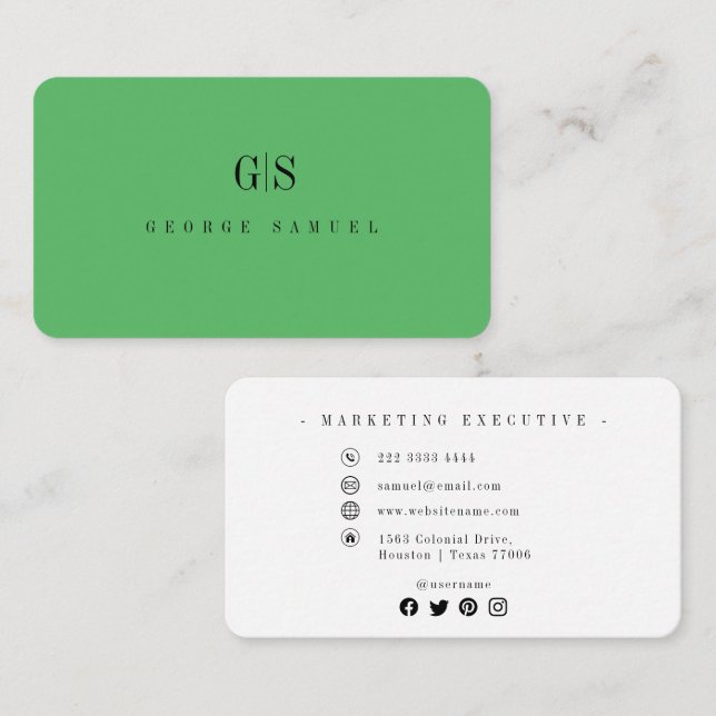 Einfache Berufliche Elegant-Stellenbezeichnung ein Visitenkarte (Vorne/Hinten)