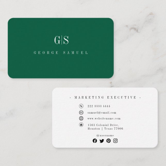 Einfache Berufliche Elegant-Stellenbezeichnung ein Visitenkarte (Vorne/Hinten)