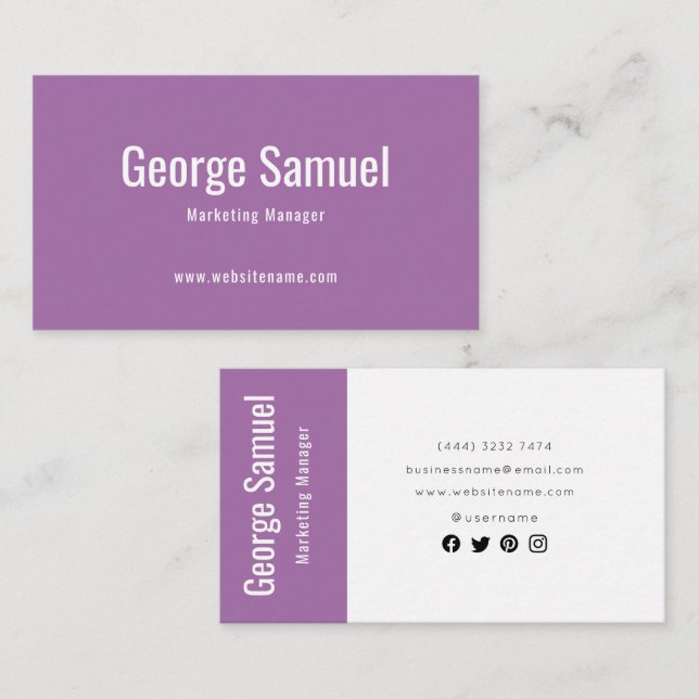 Einfache Berufliche Elegant-Stellenbezeichnung ein Visitenkarte (Vorne/Hinten)