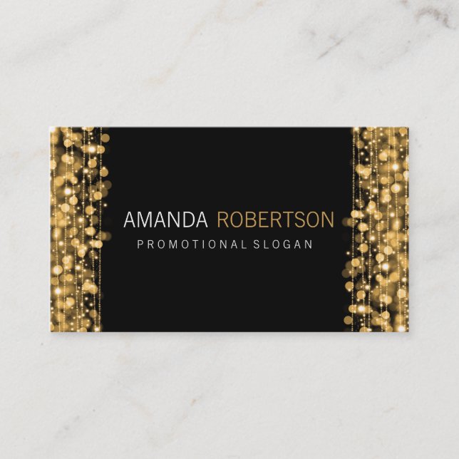 Einfache berufliche Goldlichter u. -Glitzern Visitenkarte (Vorderseite)