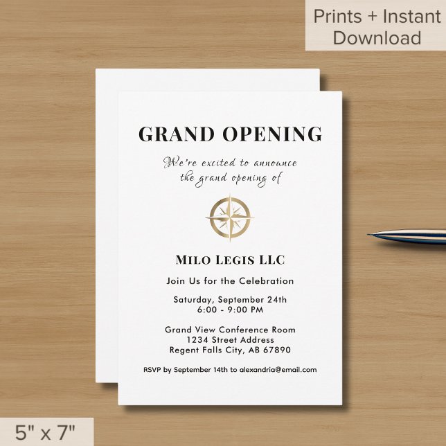 Einfache Berufliche Grand Opening-Einladung Einladung (Von Creator hochgeladen)