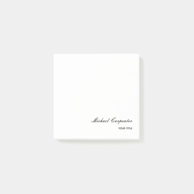 Einfache Berufliche Kalligrafie Post-it Klebezettel (Vorderseite)