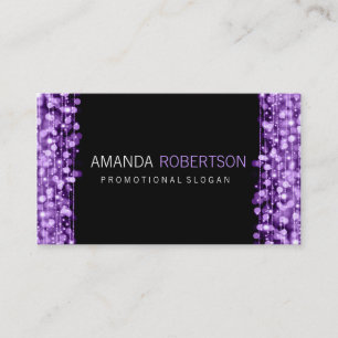 Einfache berufliche lila Lichter u. Glitzern Visitenkarte