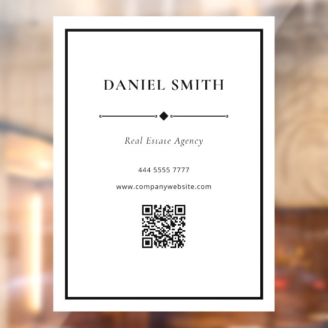 Einfache Berufliche Office Schwarz-weiß mit QRcode Fensteraufkleber (Blatt 2)