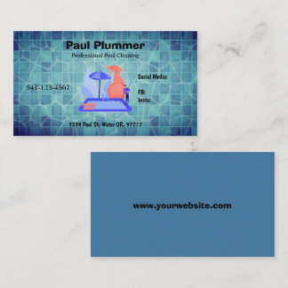 Einfache Berufliche Poolreinigung Business Cards Visitenkarte