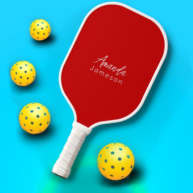Einfache Berufliche Rote Monogramm Vollständiger N Pickleball Schläger (Von Creator hochgeladen)