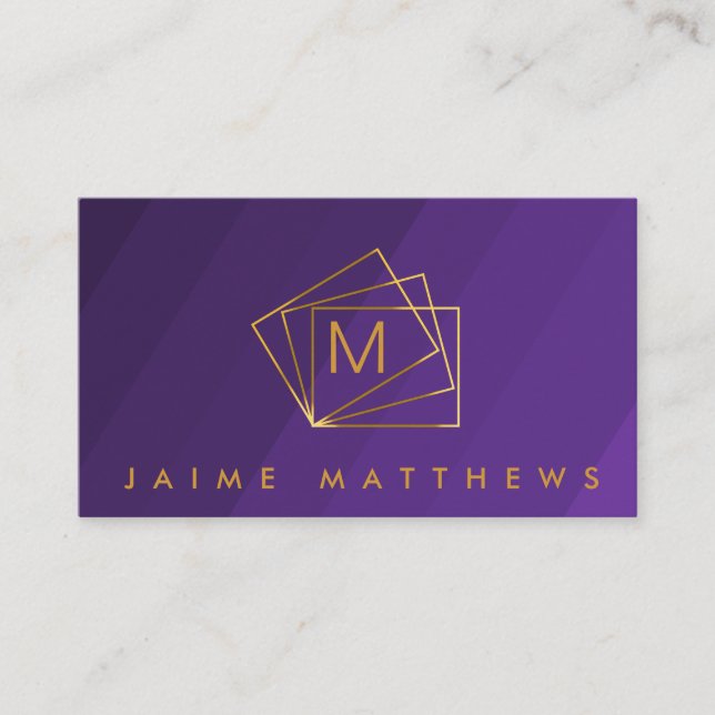 Einfache Berufliche Royal Lila und Gold Visitenkarte (Vorderseite)