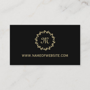 Einfache Berufliche Schwarz-Elegant-Monogramm Visitenkarte