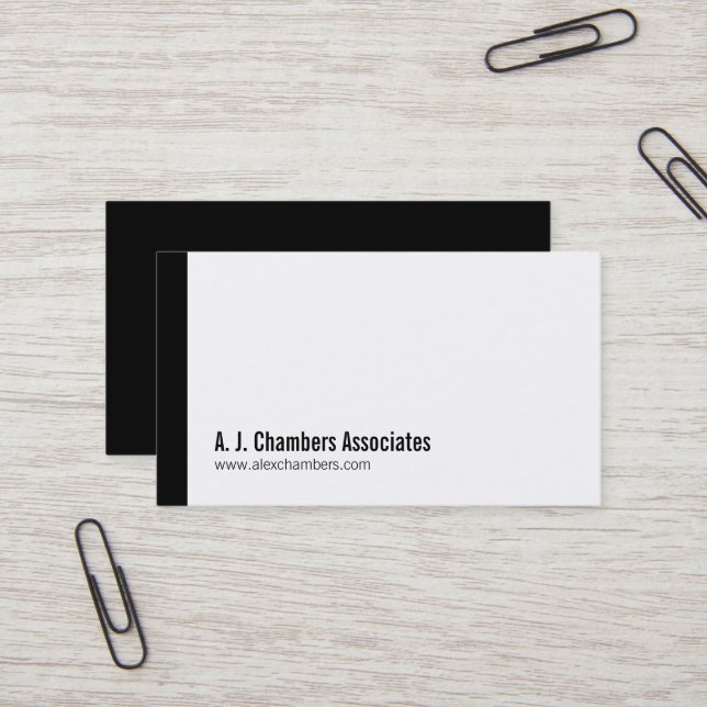 Einfache berufliche schwarze Geschäftskarten Visitenkarte (Vorderseite/Rückseite Beispiel)