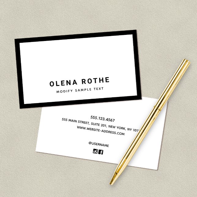 Einfache Berufliche schwarze Grenze Telefonnummerkarte (Von Creator hochgeladen)