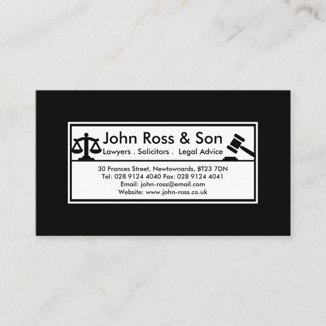 Einfache, Berufliche Schwarzweißvorlage Hinweiskarte (Vorderseite)