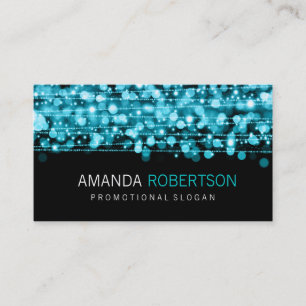 Einfache berufliche Türkis-Lichter u. Glitzern Visitenkarte