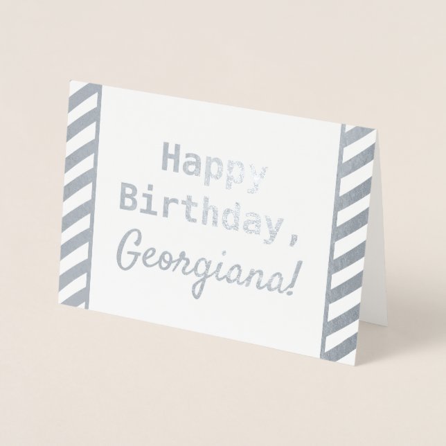 Einfache, bescheidene "Happy Birthday"-Karte Folienkarte (Vorderseite)