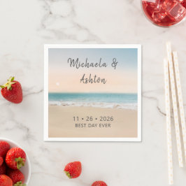Einfache Best Day Ever Beach Hochzeit von Napkins Serviette