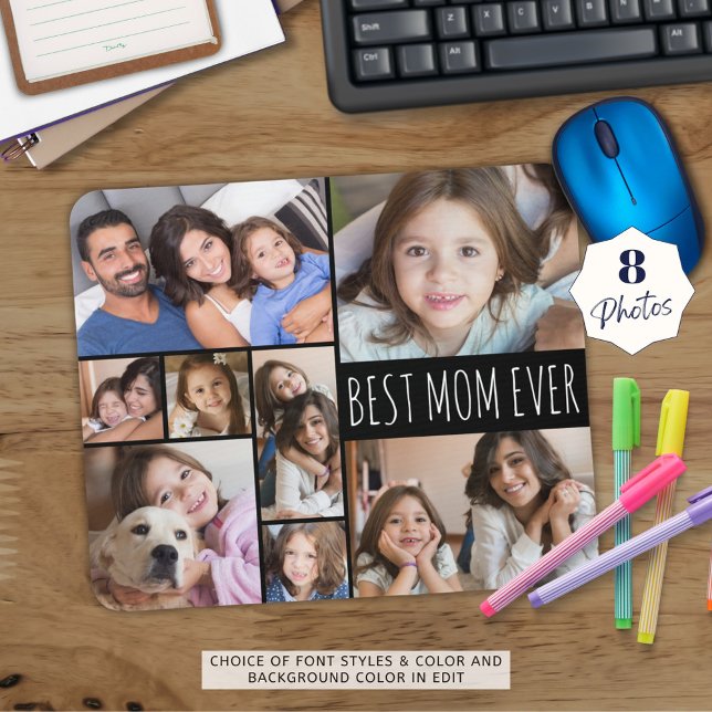 Einfache BEST-MAMA je 8 Foto Collage Custom Mousepad (Von Creator hochgeladen)
