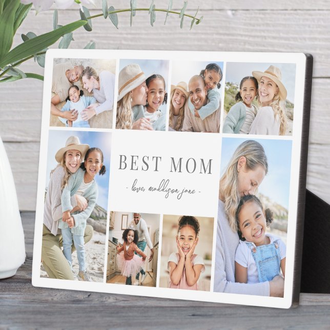 Einfache beste Mama Fotocollage Fotoplatte (Simple Best Mom Photo Collage plaque)