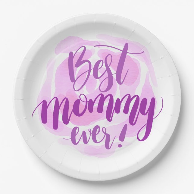 Einfache beste Mama je Muttertag| Papierplatte Pappteller (Vorderseite)