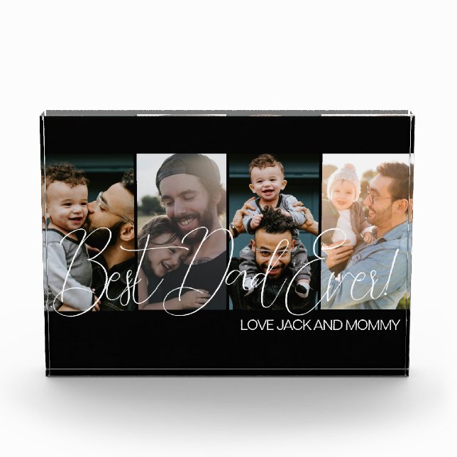 Einfache Beste Vater je FotoCollage Fotoblock (Vorderseite)