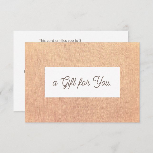 Einfache Bettwäsche (Bild) Geschenkgutschein (Vorne/Hinten)