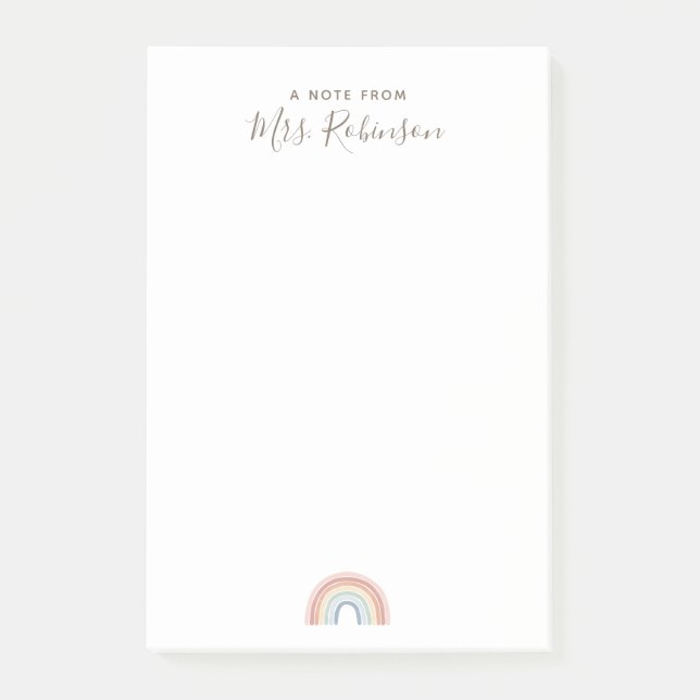 Einfache Bewertung des Regenbogenlehrers Post-it Klebezettel (Vorderseite)