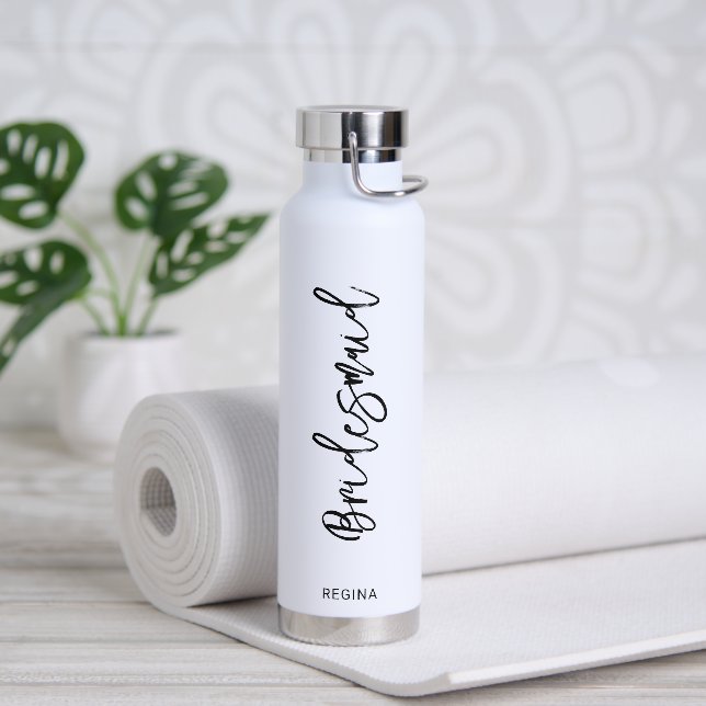 Einfache Bezeichnung Elegant Wedding Modern Brides Trinkflasche (Yoga)