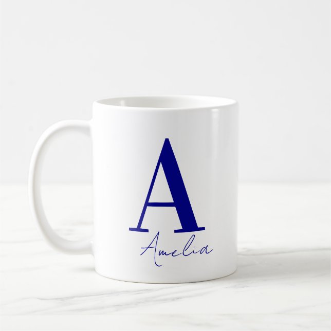 Einfache Bezeichnung für moderne Monogramme Kaffeetasse (Links)