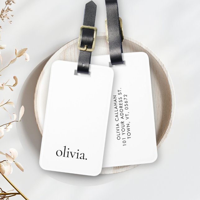 Einfache Bezeichnung für Schwarzweiß-Monogramme Gepäckanhänger (Von Creator hochgeladen)