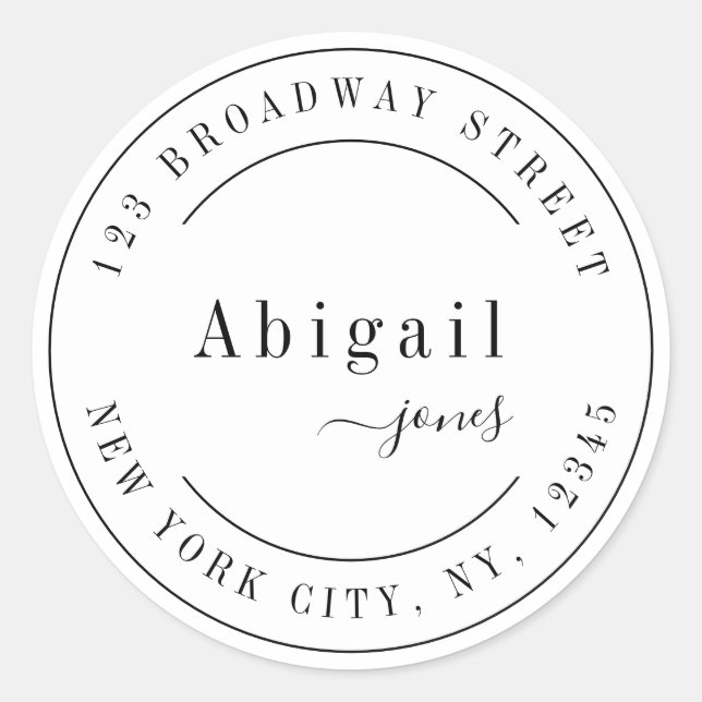 Einfache Bezeichnung für Skripte Moderne Rücksende Runder Aufkleber (Vorderseite)